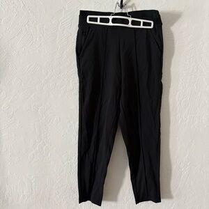 Athleta Venice Pintuck Pant‎ Black Womens Sz XXS Mid Rise Stretch Pull On Casual